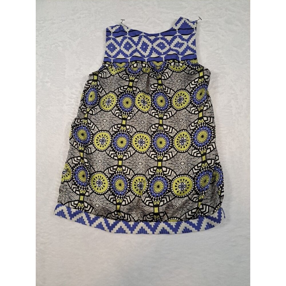 Atina Cristina Women Top Small sleeveless multicolor Poly V-Neck Blue Green - Picture 8 of 9